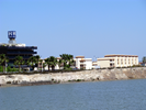 Thalesia Hotel and my apartment block - view from the Salt Lakes